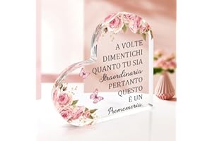 XIOABRE Regalo Ispiratore Collega Cuore Acrilico Ornamento per Amica, Compleanno, Laurea, Maestre, Insegnanti - Regali Ispirativi per Migliori Amiche, Natale Donna