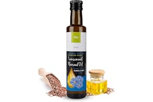 Elixi Ekologisk Kallpressad Linfröolja 250 ml, Växtbaserad Omega-3 Olja med 59% ALA, Vegansk från Finland, i Glasflaskor utan Tillsatser