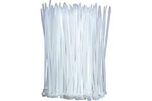 KAXIMON Cable Ties Clear 300mm X 4.8mm (100 Pack), Large Cable Ties White Nylon Zip Ties Heavy Duty with 23kg Tensile Strength, Self-Locking Plastic Tie Wraps for Home, Garden, Office
