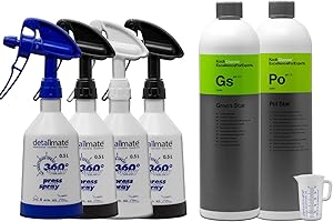 detailmate Kwazar Super Pro Kit d'entretien de voiture 4 Kwazar Super Pro + vaporisateur 360° VITON 0,5L + 1L nettoyant universel Koch Chemie Green Star + 1L nettoyant textile KochChemie Pol Star 50ml