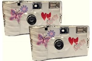 GENERISCH 2 x 1A Photo PORST - Macchina fotografica usa e getta per matrimonio, motivo: farfalle