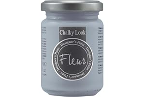 FLEUR DESIGNER'S PAINT | Pittura ad Acqua, Effetto Gesso Naturale, Extra Opaca, Fleur Chalky F56, Colore Hamptons Blue, Made in Italy, Formato da 130 ml
