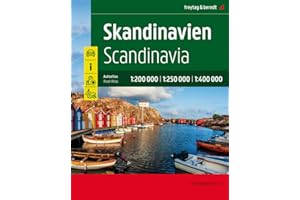 Skandinavien, Autoatlas 1:200.000 - 1:400.000, freytag & berndt: Spiralbindung, Camping- und Stellplätze, Freizeitinfos (freytag & berndt Autoatlas)