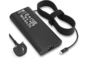 RIABWWOX 130W USB C Laptop Charger for Dell XPS 15 Charger 9500 9510 9520 9530 9575 2in1,XPS 17 9700 9710 9720 9730,Precision 5560 5570 5530 5550 5750 5760 5770 3560,Latitude,Type C AC Adapter Power Cord UK