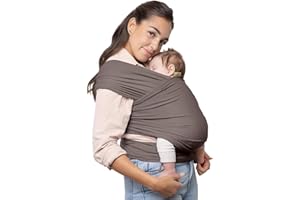 Boba Babytragetuch ab Geburt bis 15 kg - Kuschelweiches & Stützendes Baumwollfrottee, Tragetuch Baby Neugeboren bis Kleinkind, Einfach zu Binden (Grau)