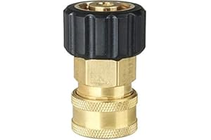 SANTUO Pressure Washer Adapter M22 Female to 1/4, 14mm Inner Diameter Pressure Quick Plug Brass Internal Thread, Quick Connect Socket Hose Pipe Connecting Parts for Washer Gun and Hose