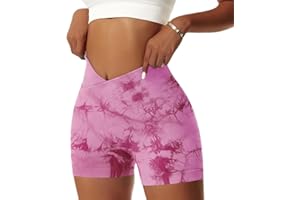 Vertvie Women's Gym Shorts Seamless Cycling Short Shorts High Waist Tummy Control Biker Yoga Sports Shorts Workout Running Ladies Butt Lifting Shorts