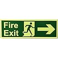 Infinite Autoglow Fire Exit Sign Board (Bright Green & Yellow, 12x4 Inch) Perfect for Shops, Cafes, Offices, Hospitals, Hotels, Malls & More - Foam Material