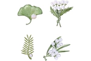 FLOATDREAM Ensemble de Broche Femme, Animaux Broche en Cristal, Broches de Broche de Perles de Feuille Vintagepour Décoration de Vêtements