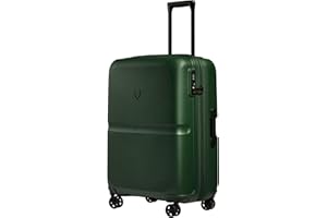 ANTLER - Single Stripe Hard Shell Medium Suitcase - Durable, Lightweight & Expandable, 4 Spinner Wheels - Adjustable Handle, TSA Lock, 68cm - Green