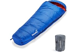 Skandika Vegas Junior | Sac de Couchage Enfant Momie, Doublure intérieure Douce, Hydrofuge, 3 Saisons, jusqu'à -12 °C, 170 x 70 cm, Duvet Enfant, Camping, randonnée, Trekking