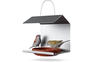 JODAK LIFESTYLE PRODUCTS JoDaK Vogelhaus zum Aufhängen mit Futterschale (rot) für Balkon und Garten, EasyClean-Funktion, Wetterfest, Winterfest, Vogelhäuschen, Vogelfutterhaus, Vogeltränke, Vogelfutterspender