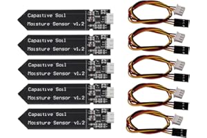 Heevhas condensador Módulo de detección de humedad Sensor de humedad sensor de humedad del suelo DIY Detector de humedad para riego de jardines (5 piezas)