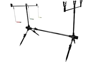 KingCarp - Fishing Rod Pod Up to 3 Rods With Rests, Swingers & Carry Bag Adjustable from 70cm to 110cm - For Lakes and rivers [25-3399]