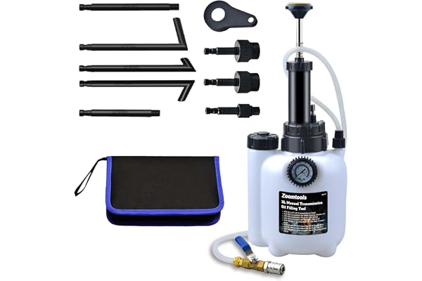 Zoomtools 3L Outil de Remplissage d'Huile de Boîte de Vitesses, système de remplissage d'huile, outils de pompe de transfert de fluide avec adaptateurs