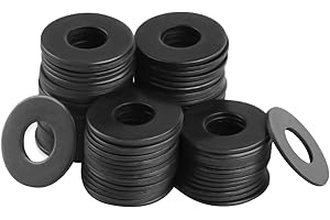 VARHHUXHA Lot de 120 rondelles plates M6 x 12 mm - Rondelles d'écartement noires en acier au carbone - Rondelles d'étanchéité - Rondelles de carrosserie pour vis et tige filetée
