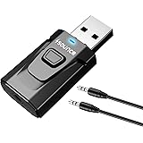Sounce Bluetooth Car Adapter, Mini Bluetooth 5.0 Transmitter Receiver Wireless 3.5mm Aux Jack Adapter Hands-Free Car Kit Buil