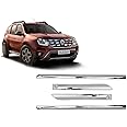 Empica Full Chrome Car Side Moulding Door Beading Protector Cladding Compatible with Renault Duster Facelift (Set of 4 Pcs, Silver)