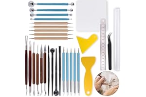Keadic - Juego de 30 herramientas de modelado de arcilla polimérica para decoración de fondant, decoración de uñas, manualidades de arcilla de cerámica y otras manualidades