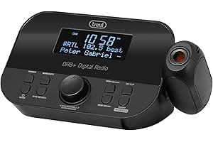 Trevi RC 85D8 Electronic Radio with Time Projection and Digital DAB+ Receiver, Large LED Display, Programmable Alarm Clock, Snooze, Sleep Function, Black