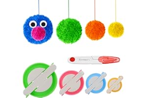 KNEWMART Pom Pom Maker 4 Taglie Pompon Maker Fluff Sfera Weaver ago Fai da Te in Kit di Attrezzi Lavoro a Maglia di Lana per Lavoro a Maglia + 1Pc Forbici