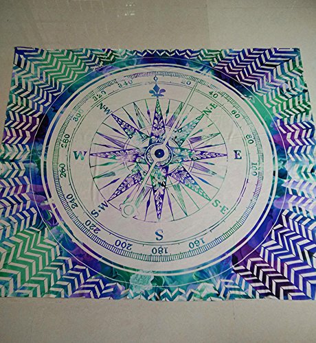 LvRao Drucken Tapisserie Bohemian Traditionelle Indische Wandbehang Tabelle Vorhang Wand Decor Tisch Picknick Decke Beach Uhr L:203*153cm - 2