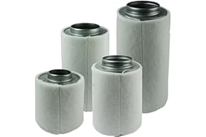 SUPACROP Filtre à Charbon Actif Ø100 125 150 mm – 200/400/800 m3/h | 5 tailles disponibles | Idéal pour Culture Indoor, Chambre de Culture, Extracteur d'Air et Contrôle des Odeurs