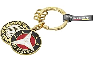 Mercedes-Benz, llavero colgante coche y moto, 3 anillas añadidas. Varios diseños. Producto Oficial.