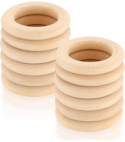 TOOINKCV 40 natuurlijke houten ringen, onbehandelde macrame-ringen voor doe -het-zelf sieraden, armbanden, hangers, decoratie, 45 mm TOOINKCV 40 natuurlijke houten ringen, onbehandelde macrame-ringen voor doe -het-zelf sieraden, armbanden, hangers, decoratie, 45 mm