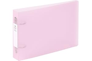 Viquel - Classeur à fiches Bristol avec étiquettes d'identification - 2 anneaux - Format A5 (25x16,5cm) - Rose