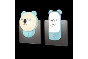 Annmore Luz Nocturna Infantil Enchufe con Interruptor, Luz de Noche Koala Oso para Niños, Lámpara Lactancia, LED Pared Quitamiedos Bebé Decoracion Habitacion, Regalo Recién Nacido