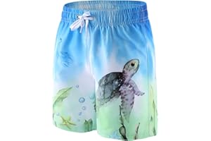 AISYEE Badehose Jungen Kinder Badeshorts Schnell Trocknende Boardshorts Hawaii Strand Shorts 5-14 Jahre