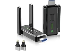 PWAY HDMI sans Fil, Émetteur et récepteur HDMI sans 150m, 1080P@60Hz, Plug & Play, Transmetteur Récepteur avec Antenne Intégrée, Transmission Audio/Vidéo Stable pour PC, TV, Projecteur, Caméra (W3101)