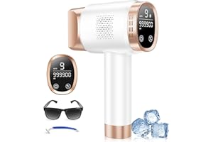 ‎BEAURIS 21J IPL Geräte Haarentfernung mit 8℃ Eiskühlsystem, Laser Haarentfernung 9 Stufen & 600 NM Rotlicht, LCD-Touchscreen IPL Haarentfernungsgerät für Frauen Männer, Gesicht Arm Bikinizone Körper, Gold