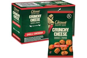 CAISNUA Cáisnua | Knusprig Gepufft Käse Snacks | 20g (Pack of 10) | Keto Snack | Proteinreich | Vegetarisch | (20g (Pack of 10), Chilli Cheddar)