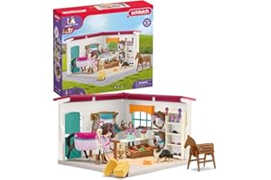 ‎SCHLEICH schleich HORSE CLUB | Reitshop zum modularen Reiterhof 42568 | Set inkl. Haus, Hund, 2 bewegliche Figuren & Zubehör | Geschenk für Mädchen und Jungen | Pferde Spielzeug ab 5 Jahren | Set aus 67 Teilen