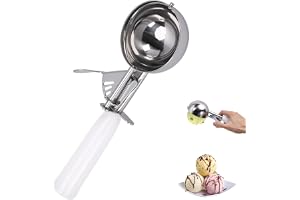 Tbest Glassskopa, glassskopa, 8 cm, stor glasskula, fruktskopa, rostfritt stål, fruktglasskuda, glasskula med plasthandtag, glassbollar, ris, melonbollar, kexdeg (8 cm)