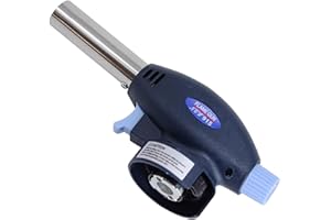 GVSS Chalumeau de Cuisine, Torche à Butane Rechargeable avec Flamme Réglable,Brûleur à Gaz,Idéal pour Crème Brûlée,Barbecue,Camping et Bricolage,Compatible avec Gaz Butane(Non Inclus)