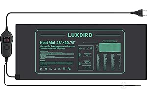 Luxbird Heizmatte mit Thermostat, Zimmergewächshaus Wärmematte für Sämling Germination Gewächshaus, 150 Watt, IP67 Wasserdicht, 121,9 x 52,7 cm