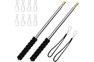 VLUVLA 2PCS 9.85 FT Telescopic Flag Pole, Extendable Retractable Flagpole, Flag Poles for Garden, Telescopic Handheld Flagpoles, Flag Pole Holder, Suitable for Garden, Handheld, Guide, Banner, Teaching