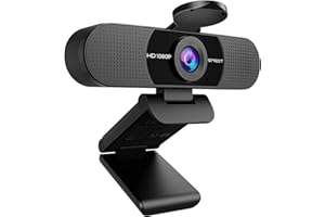 EMEET C960 1080P Webcam, Computer Camera with Microphone for Desktop, 2 Mics & Privacy Cover, 90° ViewWeb Camera, Plug & Play USB Webcam for Calls/Conference, Zoom/Skype/YouTube, Laptop/Desktop