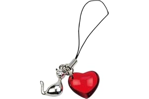 Blue Bug Gifts Phone Charm - Bijou de Téléphone avec Coeur - 2 animaux différents - Chat