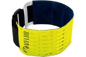 VFLUO ARMTECH™, Brazalete retro reflectante, Ajustable y elástico, Alta visibilidad de noche, Para Moto/Motocicleta/Bicicleta/Peatón, Peatón