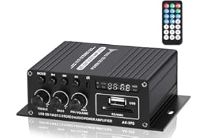 XRLUC Bluetooth Mini Verstärker 12V, 2.0 Kanal Klar und Realität Sound 400 Watt Home Audio Stereo Hi-Fi Musik für Passiver Lautsprecher PC TV Auto (Kein Netzteil)