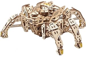 UGEARS Hexapod Explorer 3D Puzzle - Regalo del Día del Padre Mecánico Araña Robot Modelo Kits para Adultos con Potente Motor de Resorte - Rompecabezas de Madera 3D para Adultos Rompecabezas 3D Robot