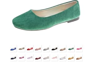 Hwalleum Women's Casual Square Toe Ballet Flats Ladies Stylish Slip On Ballerina Flats Girls Fashionable Solid Color Ballet Pumps Dolly Shoes Womens Comfy Office Driving Flat Shoes Loafers