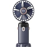 Asonic Dijital G&ouml;stergeli Mini USB Fan - 90 Derece Ayarlanabilir Şarj Edilebilir El Vantilat&ouml;r&uuml;, Katlanabilir Taşınabilir Ses