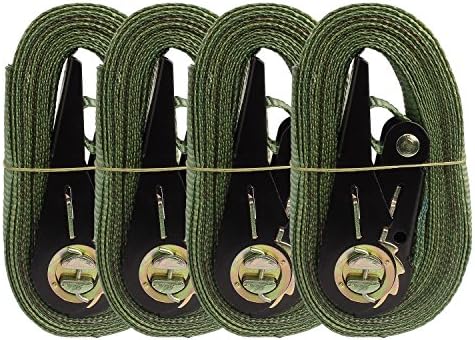 4x Lashing Strap Tension Belt Ratchet Strap 6 m x 25 mm Tie Down Straps 0.8T LKW CE TUV EN12195-2