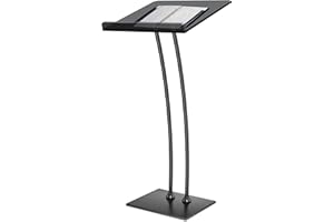 VAKIORN Acrylic Podium Lectern with Iron Stable Bottom, Pulpits for Churches with 10MM Thickened Acrylic Countertop, Multi Function Pulpit for Modern Classroom Music Concert Wedding Conference Event