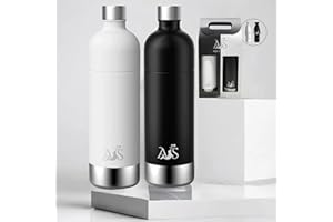 AQUA~SEAL 𝐀𝐐𝐔𝐀~𝐒𝐄𝐀𝐋® Bottiglia d'Acqua in Acciaio Inox per Acqua Frizzante-Senza BPA-Compatibile con Aarke Carbonator 3,Philips Gozero Lite ADD4901BK/10,Sodapop Cooper,Brita sodaONE-1,25L (Blanco/Negro)